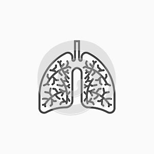 Lungs icon, organ, body part, health, healthcare