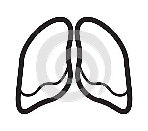 Lungs icon outline vector. Pneumonia affects the lungs, the coronavirus attacks the alveoli, symbol of bronchitis