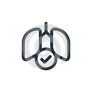 lungs icon vector from quit smoking concept. Thin line illustration of lungs editable stroke. lungs linear sign for use on web and