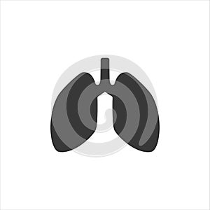 Lungs icon on white. Flat vector illustration photo