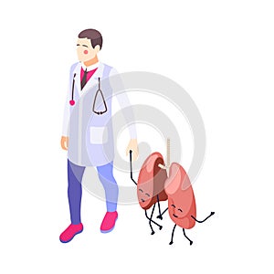 Lungs Isometric Illustration