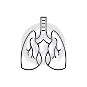 Lungs line icon concept. Lungs vector linear illustration, symbol, sign