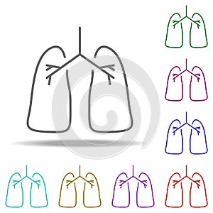 lungs line icon. Elements of Medicine in multi color style icons. Simple icon for websites, web design, mobile app, info graphics