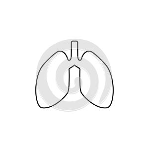 Lungs line icon. Flat vector illustration sign photo