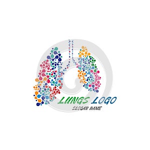 Lungs logo Organ medical Health design template vector