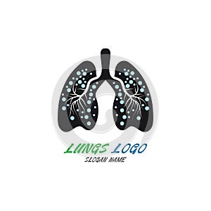 Lungs logo Organ medical Health design template vector