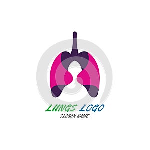 Lungs logo Organ medical Health design template vector