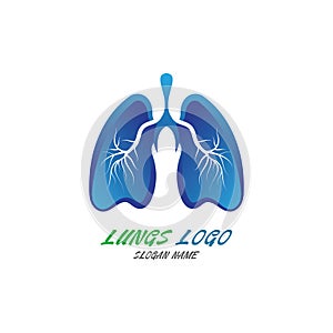 Lungs logo Organ medical Health design template vector