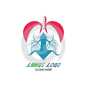 Lungs logo Organ medical Health design template vector