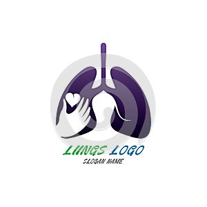 Lungs logo Organ medical Health design template vector