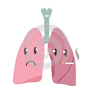 The lungs of man. Smoking.