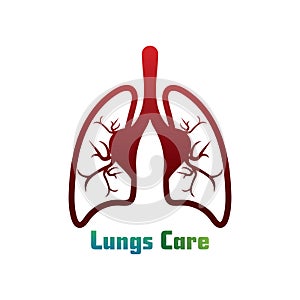 Lungs Organ medical clinic health  logo design template