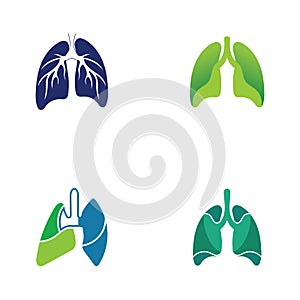 Lungs Organ medical clinic health vector logo design template