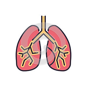 Lungs related vector icon