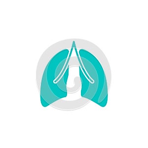 Lungs solid icon, organ and part of body