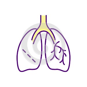 Lungs surgery RGB color icon