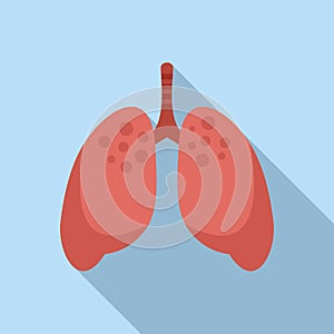 Lungs transplant icon flat vector. Anatomy human organ