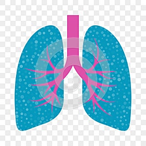 Lungs vector icon. Cold cough, acute bronchitis, lung asthma and stop cough mucolytic treatment photo