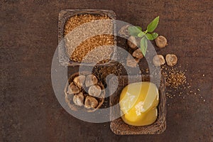 Luo Han Guo aka Monk fruit, sugar and honey photo