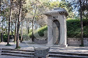 LUOYANG, CHINA - NOV 13 2014: Tomb of Bai Juyi (772-846 A.D.) in