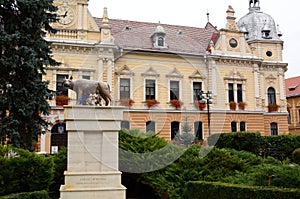 Lupa Capitolina monument in Piata tricolorului. Brasov. Transylvania. Romania