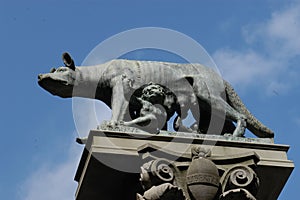 Lupa romana, statua, Siena, Italia