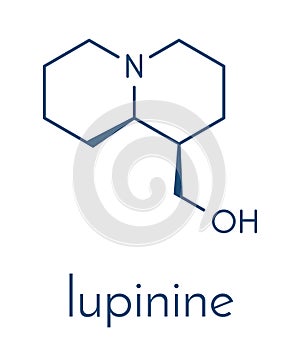 lupinine lupin alkaloid molecule. Skeletal formula.