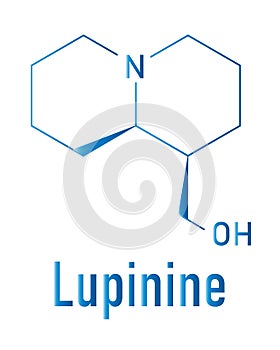 lupinine lupin alkaloid molecule. Skeletal formula. Chemical structure