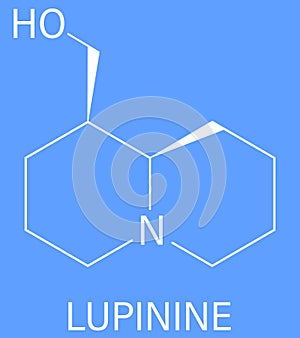 lupinine lupin alkaloid molecule. Skeletal formula. Chemical structure