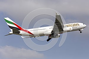 Luqa, Malta 21 March 2015: Emirates A330 takes off.Emirates Airbus A330