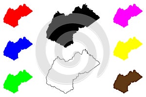 Luque city (Republic of Paraguay) map vector illustration, scribble sketch LÃÂºke map