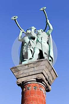 The lur blowers statue in Copenhagen, Denmark