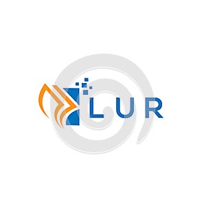 LUR credit repair accounting logo design on WHITE background. LUR creative initials Growth graph letter logo concept. LUR business