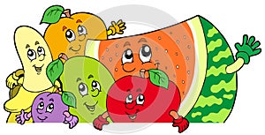 Lurking cartoon fruits