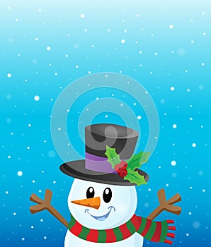 Lurking snowman in snowy weather theme 1