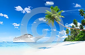 Lurxurious Cruise Ship By The Beach