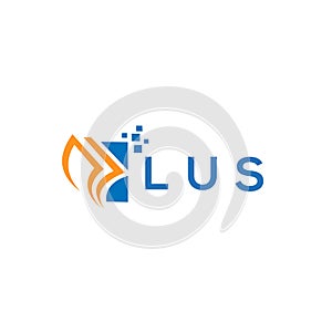 LUS credit repair accounting logo design on WHITE background. LUS creative initials Growth graph letter logo concept. LUS business photo
