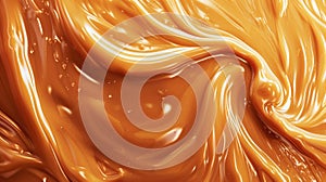 A luscious liquid toffee background with swirling melted caramel evokes indulgent sweetness. Tempting, Ai Generated