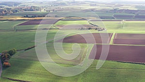 Lush european farming landscape from above 4k 30fps video