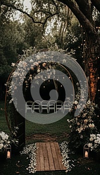 Lush Garden Wedding Backdrop, Made with Generative AI