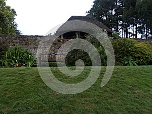 Lush gardens of Brodivk castle Arran