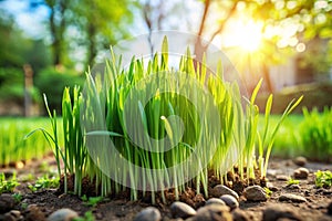 Lush Green Grass Garden Growth