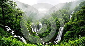 AI-generated Lush Green Highlands During Monsoon