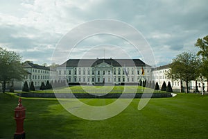 Lush green lawns in front of Schloss Bellevue