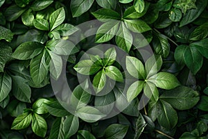 Lush green leaves close-up