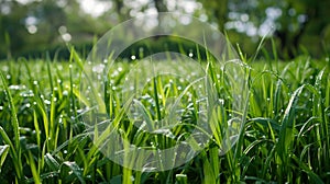 Lush green pastures host a diverse assortment of particle crops