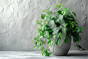 Lush Green Plant in a Pot: The Harmony of Minimalism