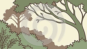 Lush Green Tree Branch with Dense Foliage, vector design Generative AI photo