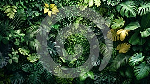 Lush Green Tropical Leaf Wall Texture