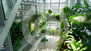 Lush Green Wall Filled With Plants in Building